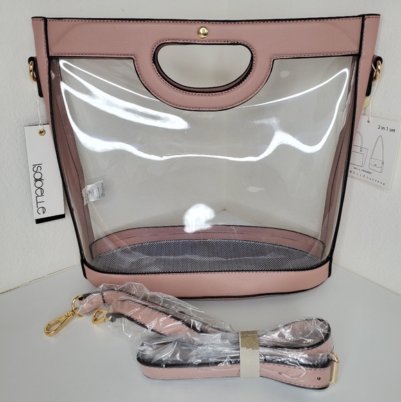 Transparent Handbag With Leather Trim - Picture 2 of 6